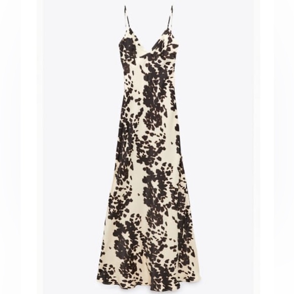 Zara Dresses Zara Satin Effect Print Dress Poshmark